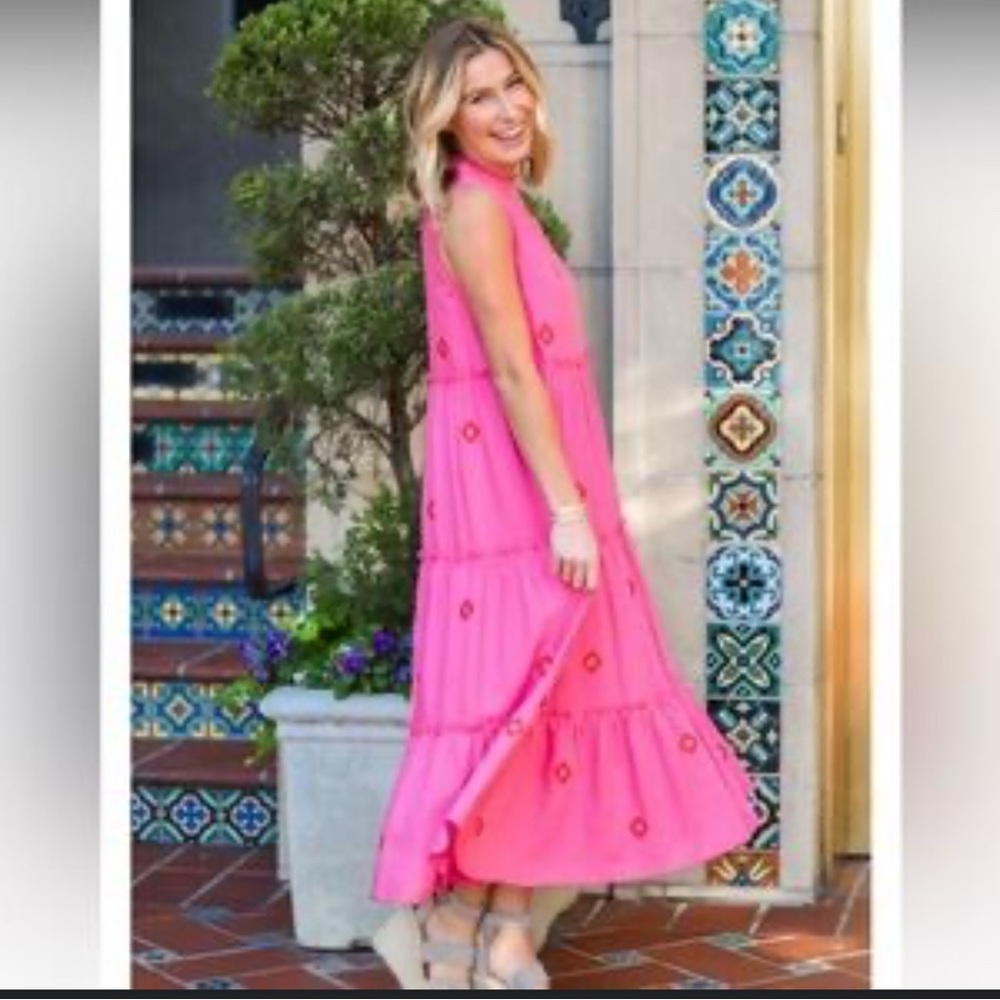 J.Marie Pink Sleeveless Maxi Dress